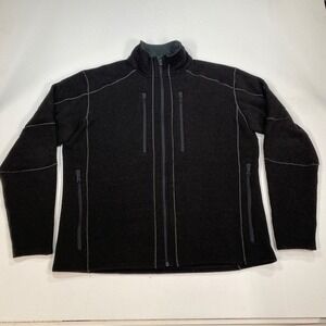 Kuhl Interceptr Full Zip Fleece Jacket Mens XXL Black Alfpaca Pockets 3034